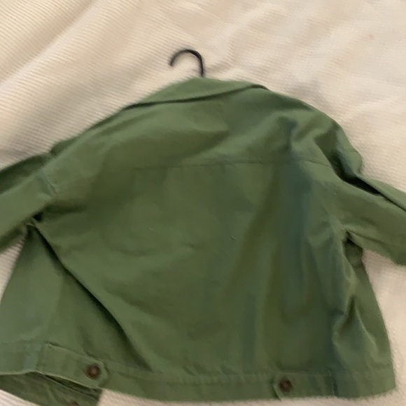 Cargo green denim jacket with buttons and little pockets - Picture 2 of 2
